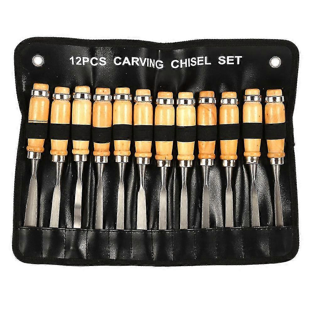 Auspicious-wood Chisels Knife Carving Hand Tool Wood Clay Gouges Rasp Diy Tools (12pcs)
