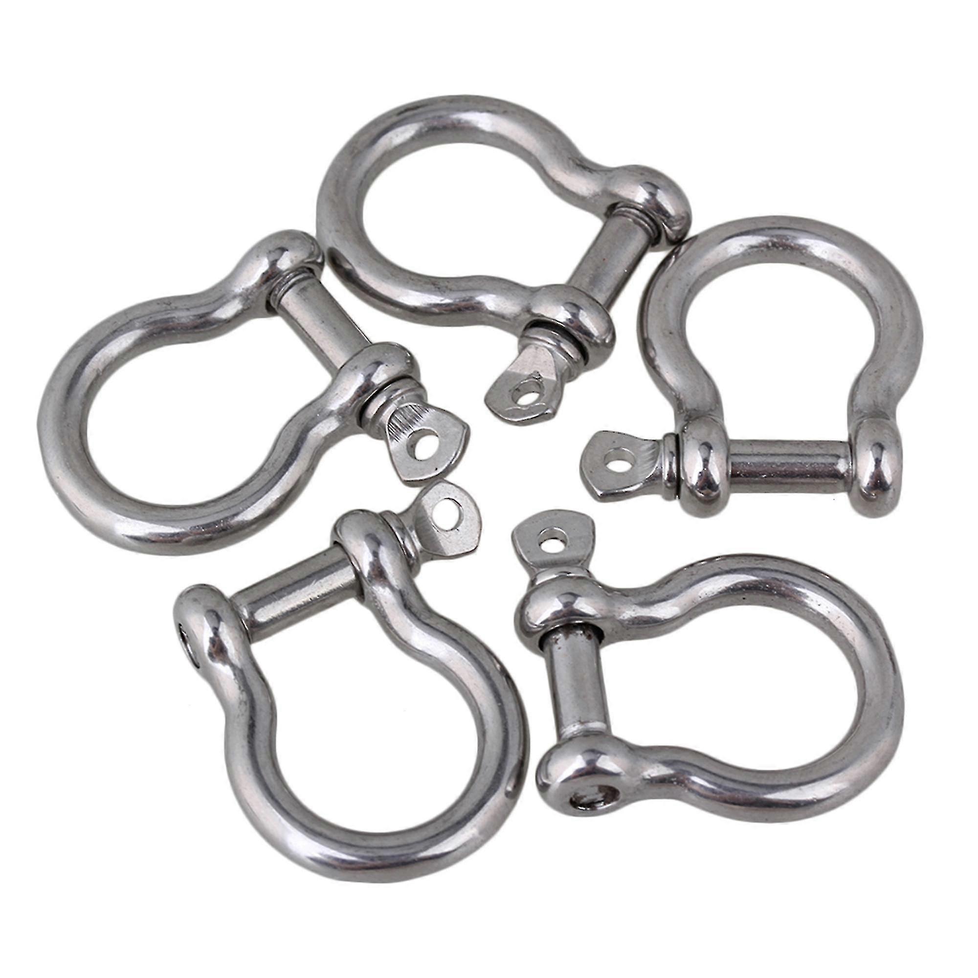 Silver Color Bow Anchor Bow Shackle European Style M5 Rigging Pack de 5