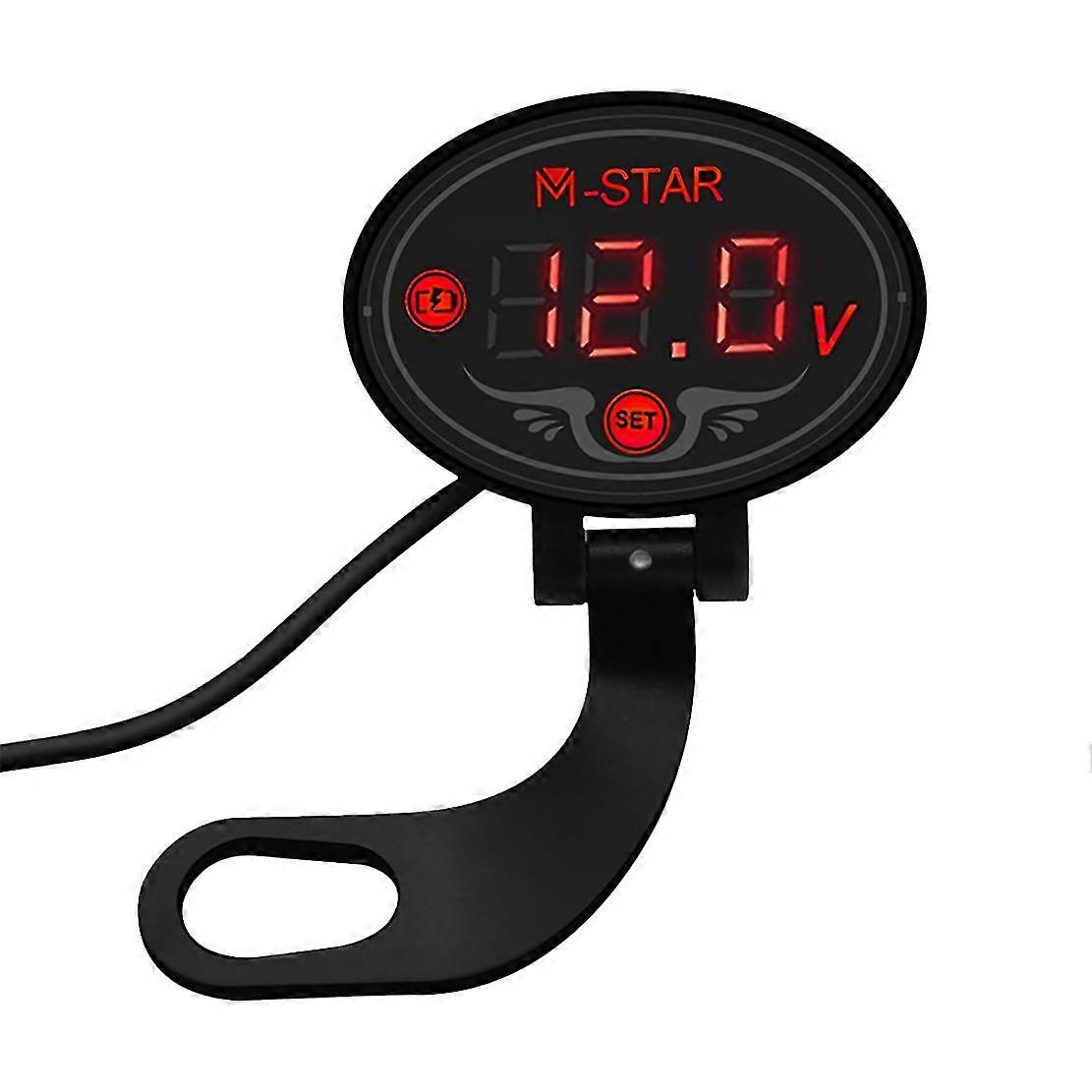 Red-digital Led Voltmeter Voltage Panel Meter Dc 9v To 24v For Motorcycle Accessories