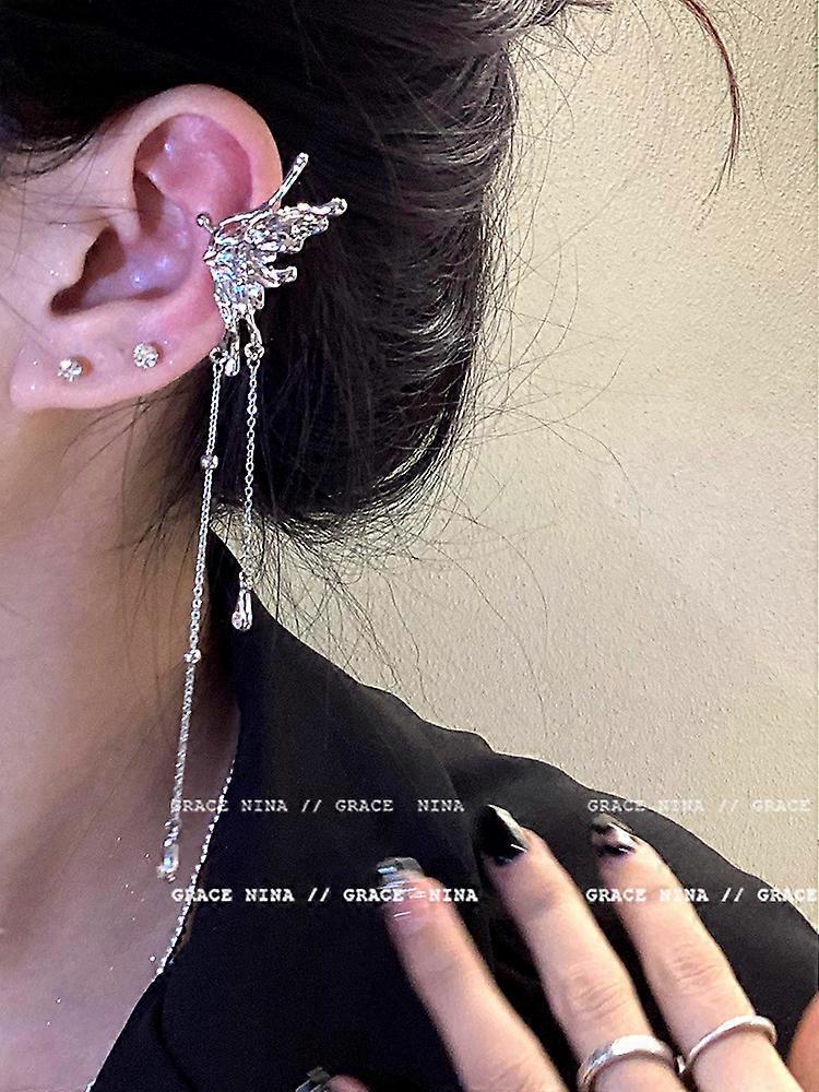 Butterflies Ear Clip Tassel  Bone Clips