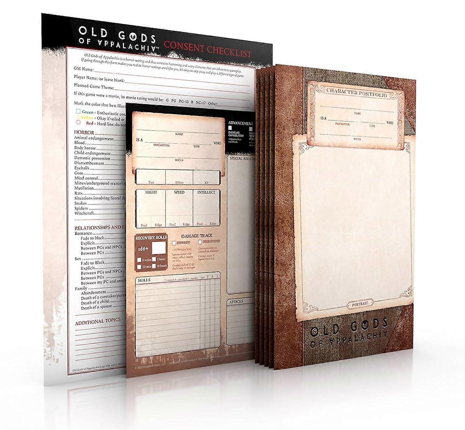 Old Gods of Appalachia RPG Character Portfolios Paperback