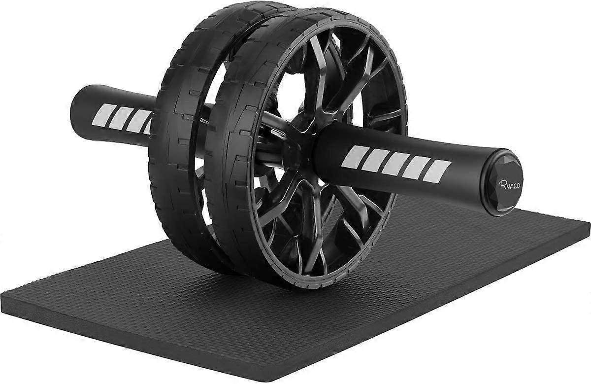 Dual Wheel Abdominal Rollers with Extra Thick EVA Knee Pad