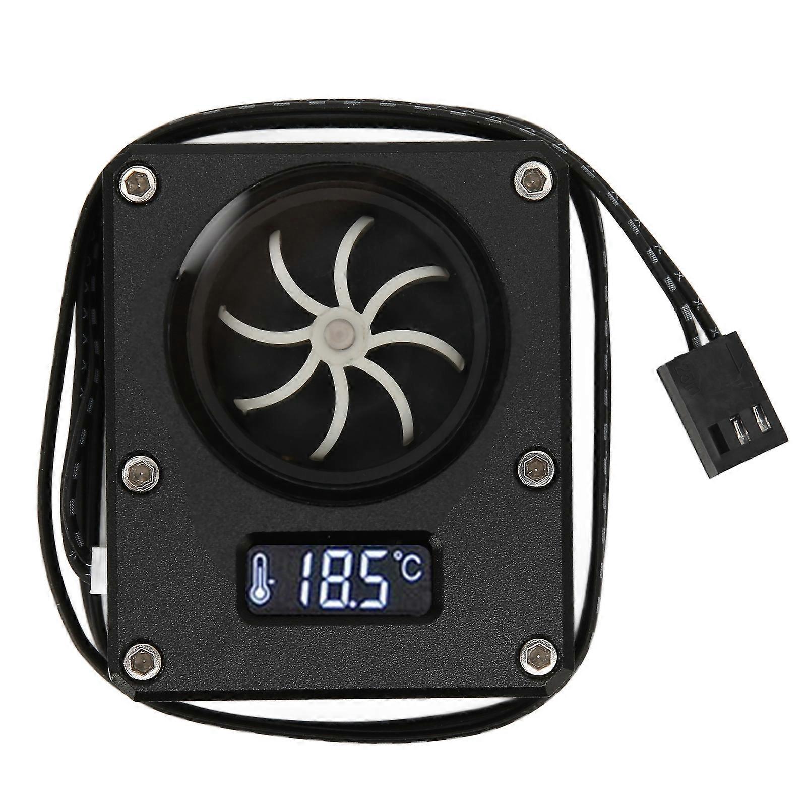 PC Water Cooling Meter 12V Small 3pin Interface G1/4 Thread Durable Acrylic Rustproof Computer Flow Meter for PC Black YEMMA
