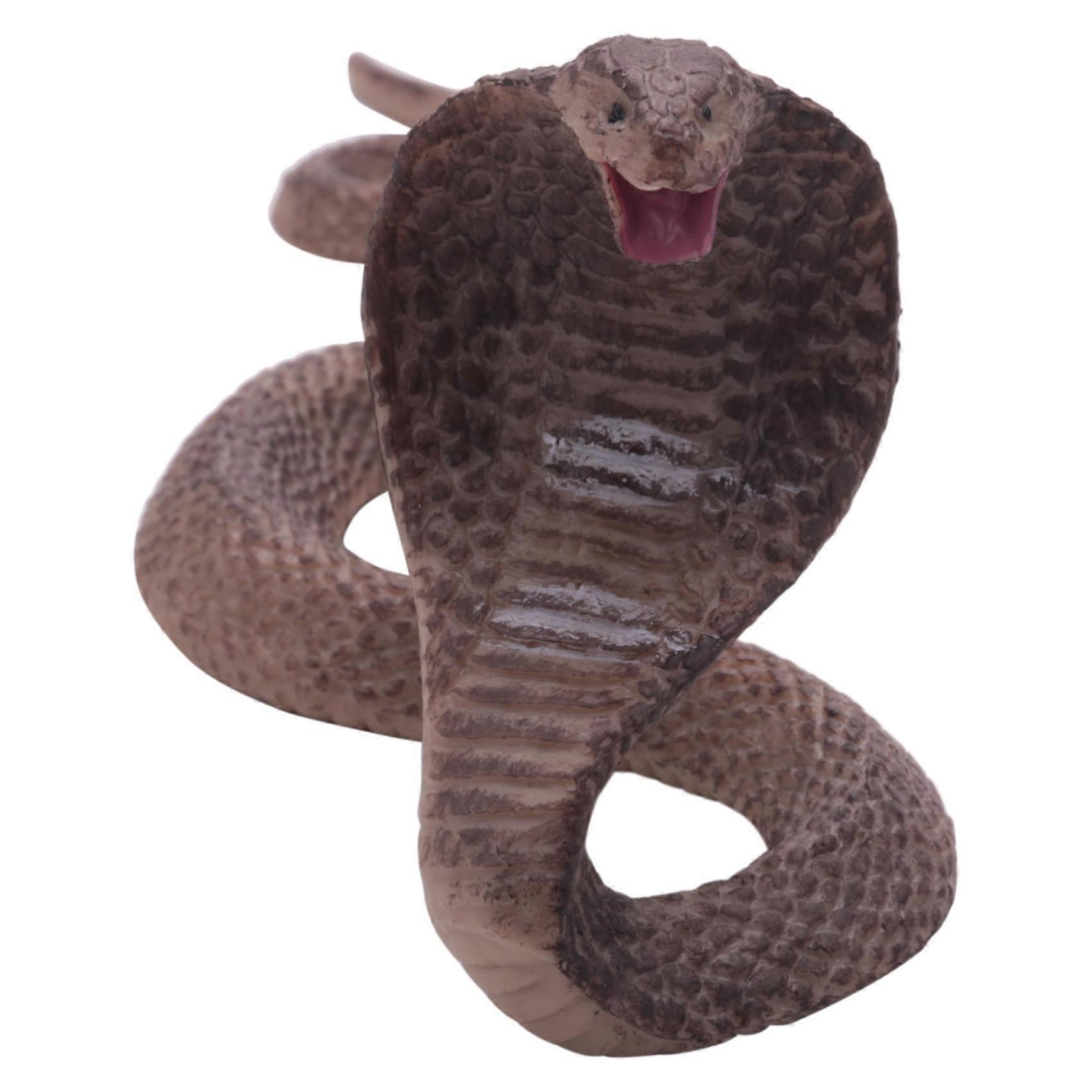 Simulation Reptile Model for Cobra Snake Amphibious Spectacles Kingsnake Model Tidy Toy Ornaments