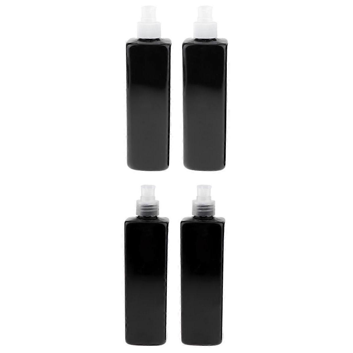 4Pcs Empty Plastic Shampoo Lotion Bottles w/ Clear/White Lotion Pumps 500ML