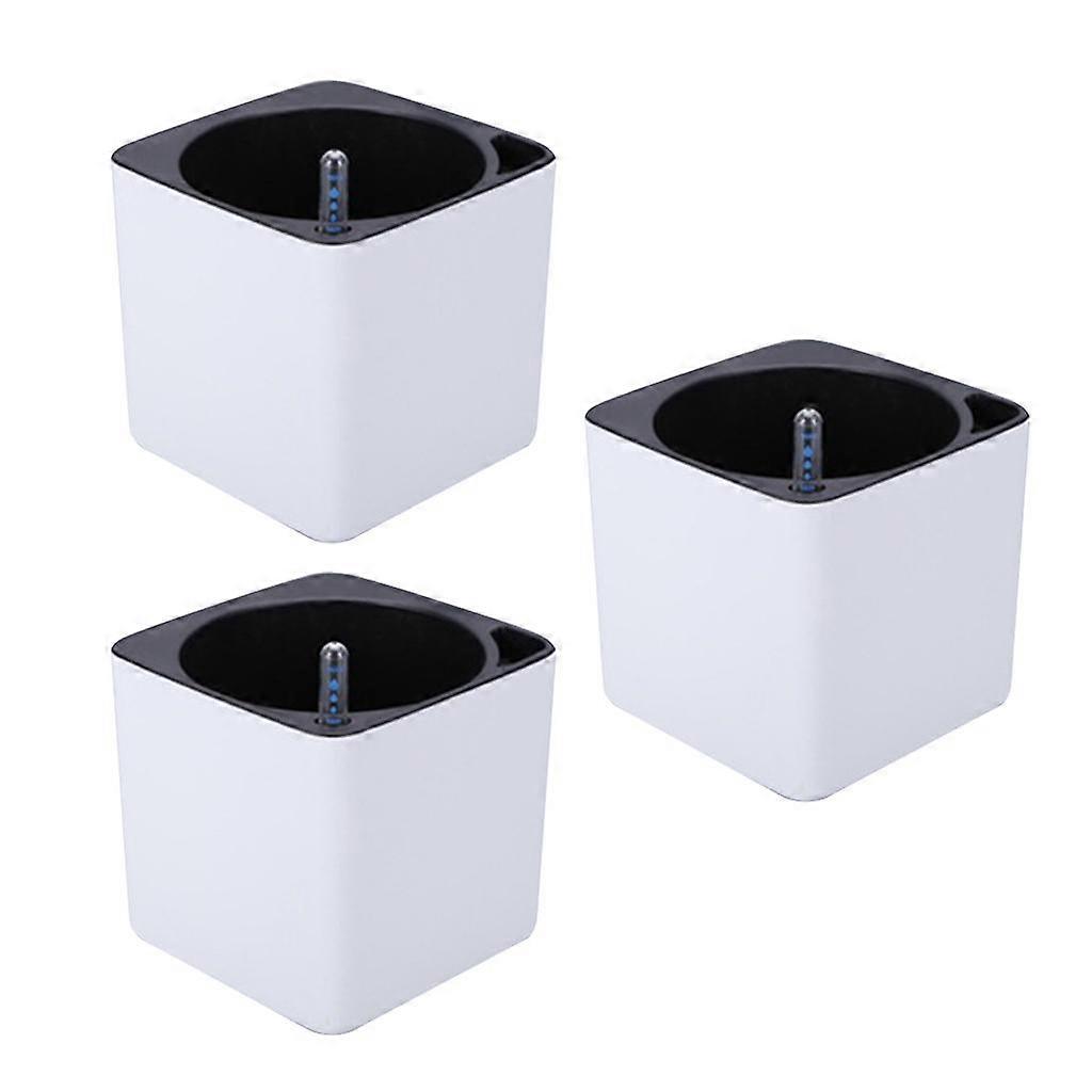 3pcs/set Plastic Self Watering Planter Pot W/ Water Level Indicator