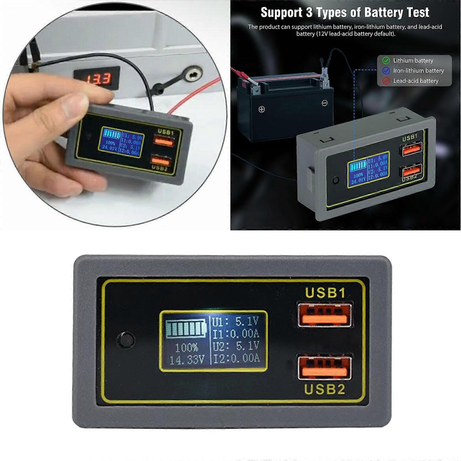 Dual USB Battery Capacity Testers Electric Quantity Volt Detector Meter