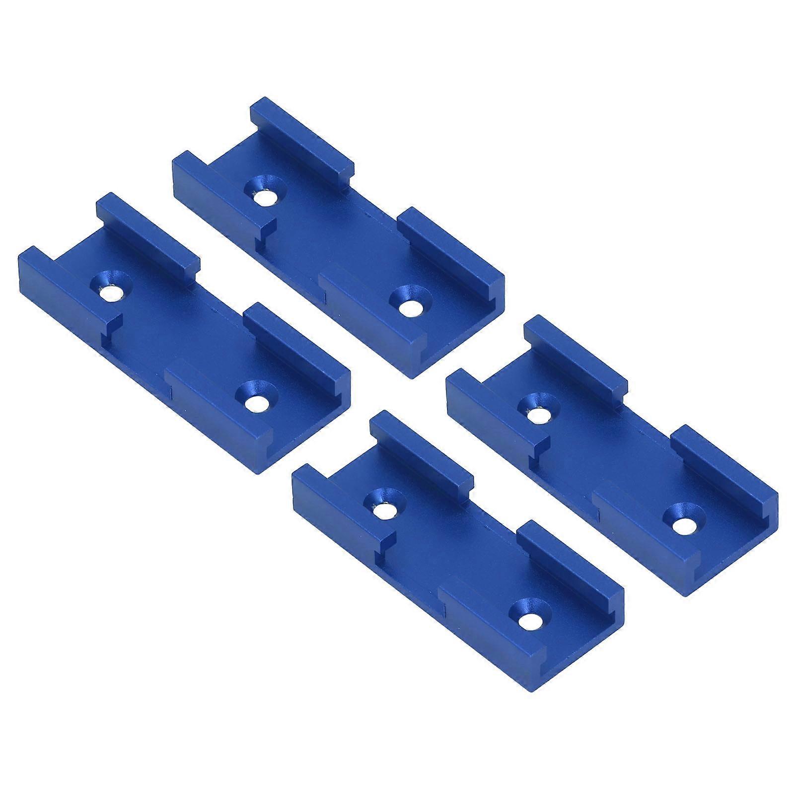4PCS T Track Intersection Parts Aluminum Alloy Woodworking Cross Track Connector for Carpenter Blue