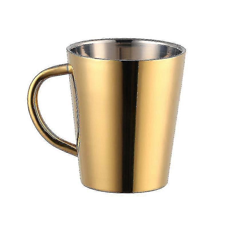 300ml Stainless Steel Coffee Cup Carry Handle - Gold