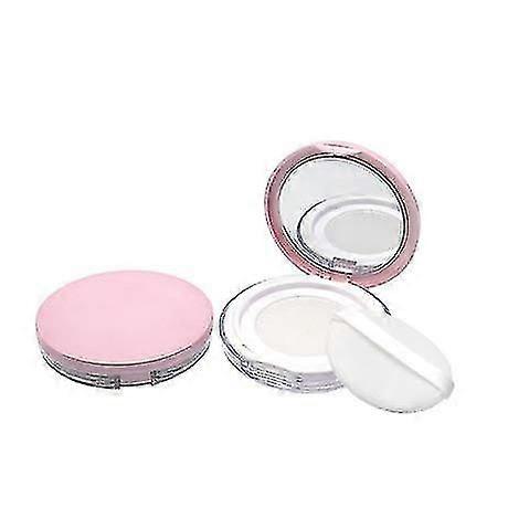 Plastic Powder Compact Container With Velvet Puff Mirror And Elastic Mesh Screen, Reusable Empty Powder Container, 5g