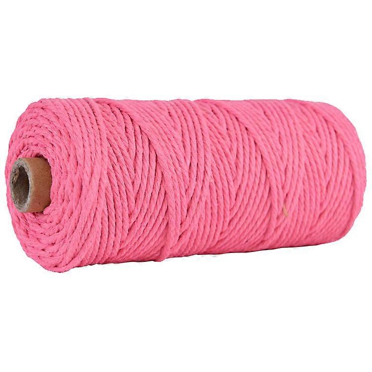 3mm Cotton Cord Colorful Cord Rope Beige Twisted Craft Macrame String Diy Home Textile Wedding Decorative (1 pcs, pink)