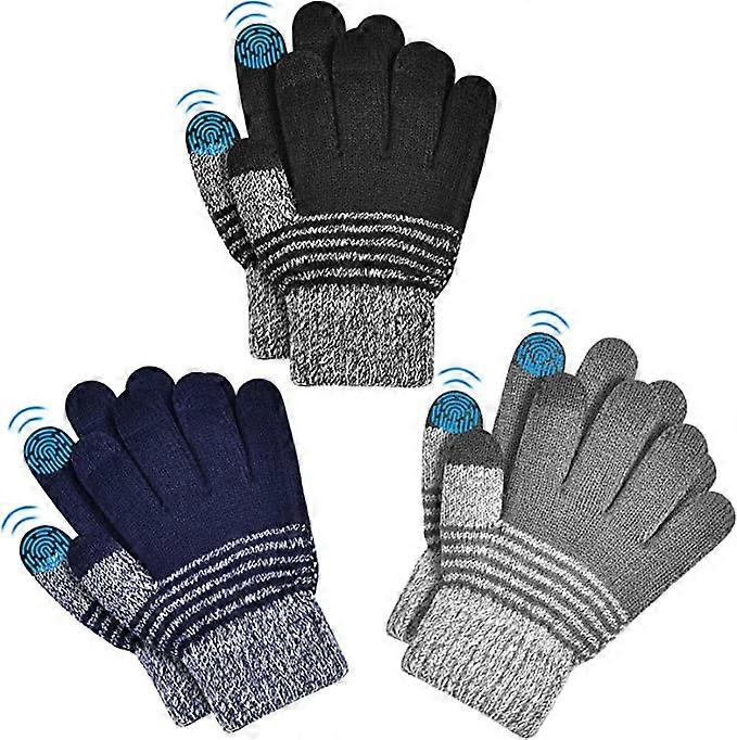 Children's Winter Gloves Bicycle Gloves - Touch Screen Knitted Gloves Sport Outdoor Ski Gloves Children's Gloves Warm Winter Gloves Running Gloves Chi