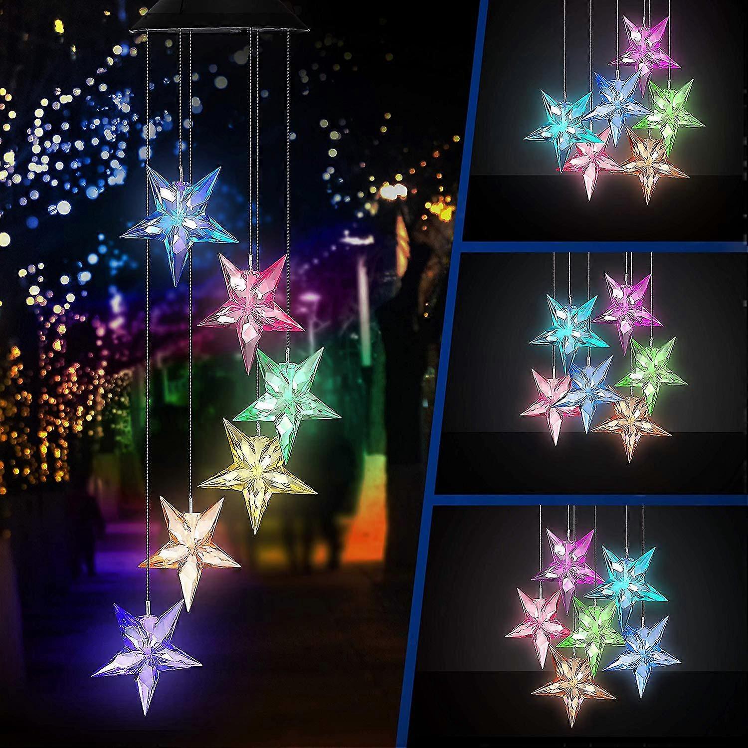 Wind Chimes Stars Wind Chime Lights Color Changing Led Mobile Wind Chime