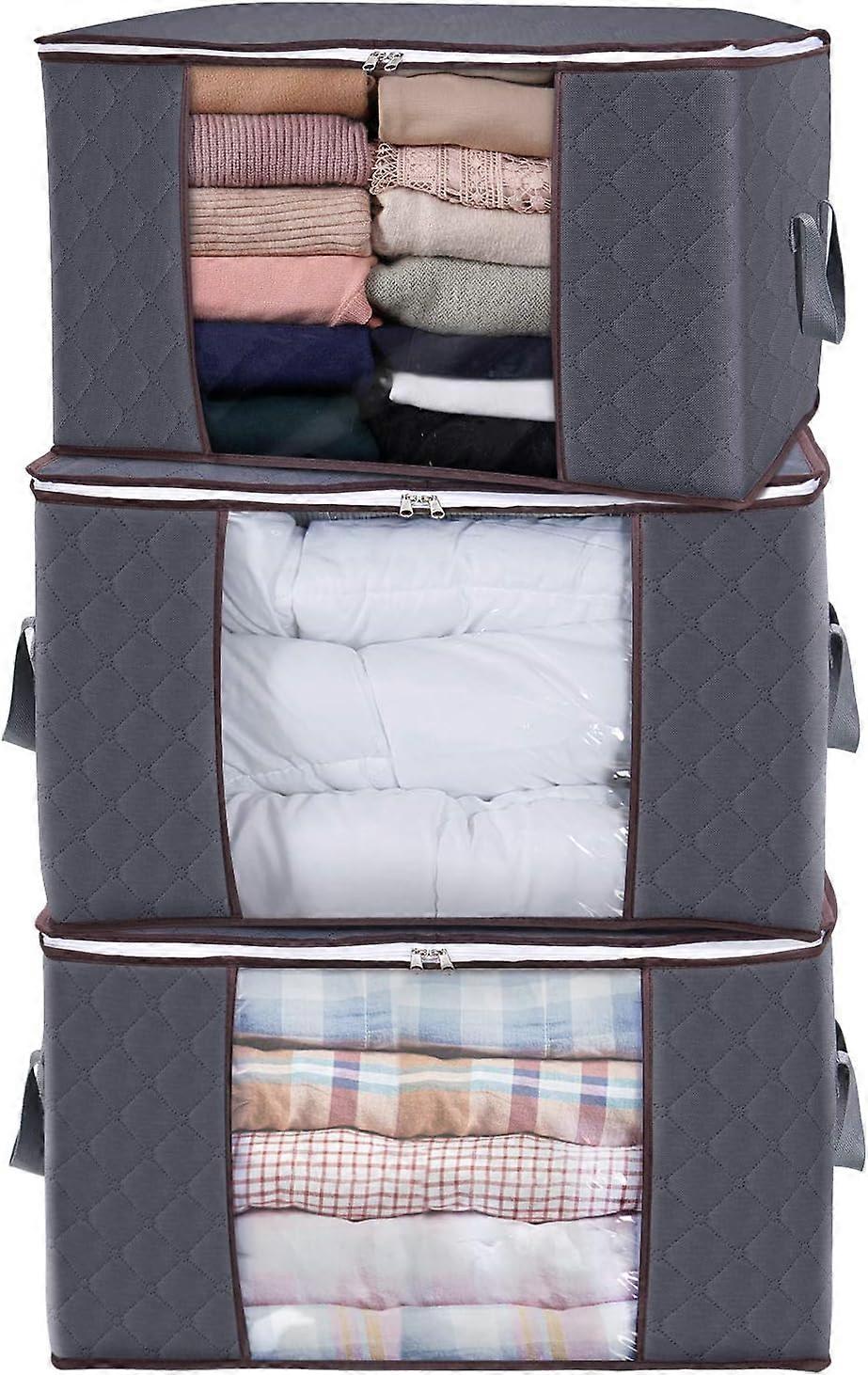 Large Capacity Clothes Storage Bag Organizer with Reinforced Handle - Ideal for Comforters, Blankets, Bedding