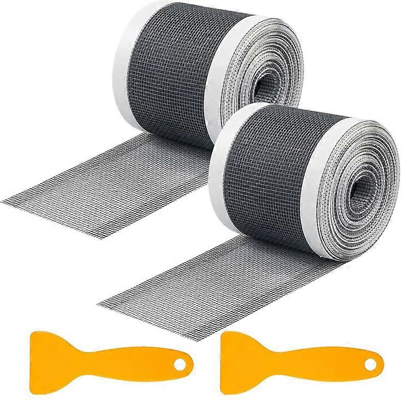 2pcs-Shower Hair Catcher Drain Strainer, 2.8 Inch Rectangular Sink Strainer Disposable and Cuttable, 10M Length with Plastic Spatula for Kitchen Bathr