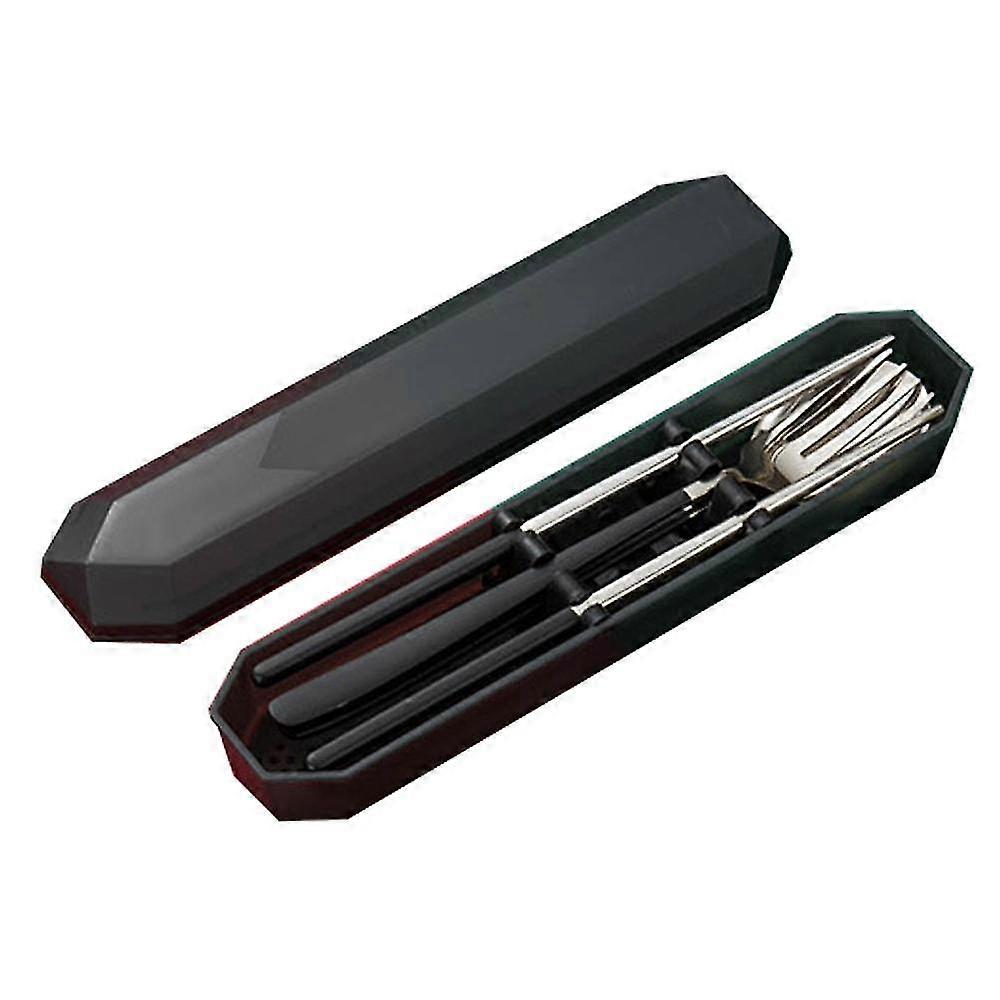 3 Pcs Portable Stainless Steel Tableware Set, Dishwasher Safe Reusable Flatware Cutlery Set, Include Fork Spoon Chopsticks With Box