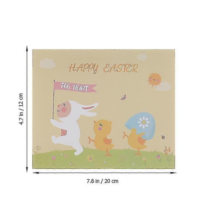 1 Set Easter Theme Paper Greeting Cards With Envelops And Sealing Labels
