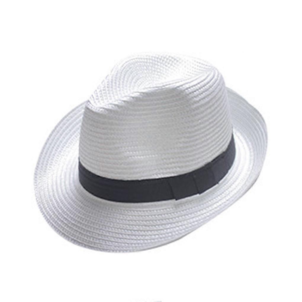 Chapeau enroulé en paille à large bord au Panama Fedora Beach Sun Hat Upf50+