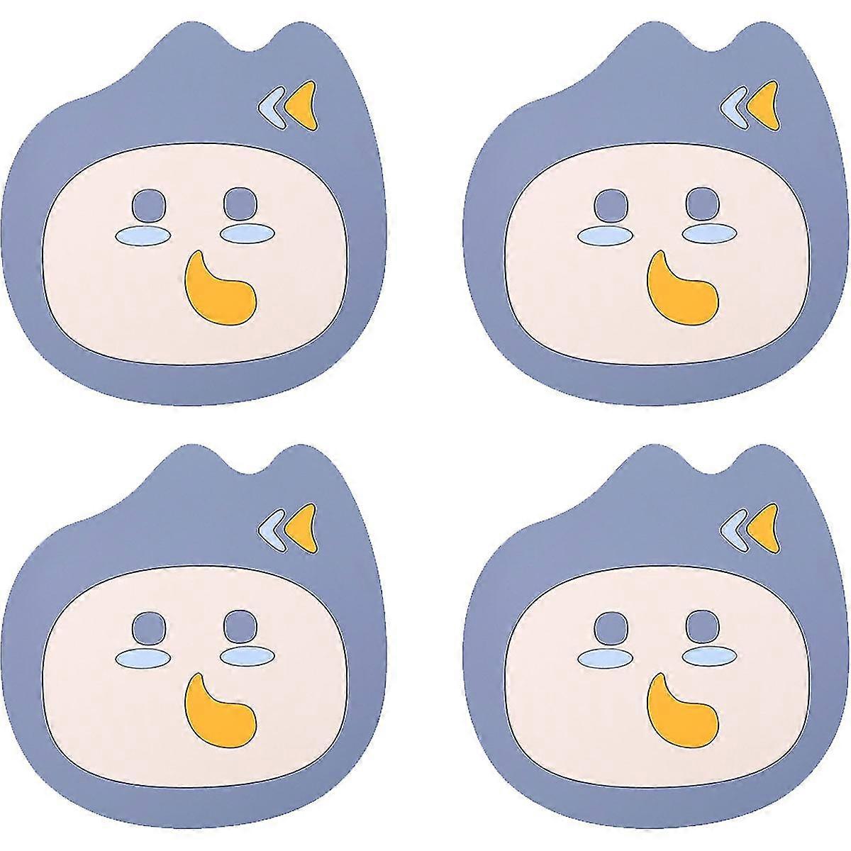 4 pièces d’isolation à haute température de dessin animé de ménage, tapis de table imperméable à l’eau sous-verres sets de table