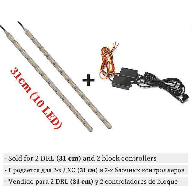 2pcs Flexible LED Strip DRL Daytime Running Light Waterproof Sequential Flow Headlight Switchback Runners Corner Turn Signal