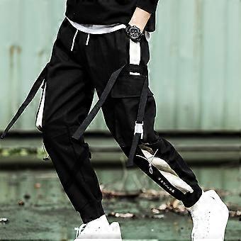 ジョガーカーゴパンツ男性用カジュアルヒップホップヒットカラー