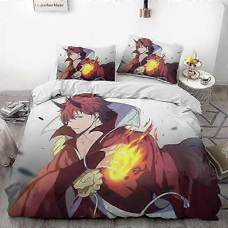v1922 Bed Sheets Reincarnated- Slime -Anime- Duvet Cover Set-3D Digital -Print -Ultra-Soft Microfiber, 3 Piece- Bedding Set with Zipper -Closure,- Inc