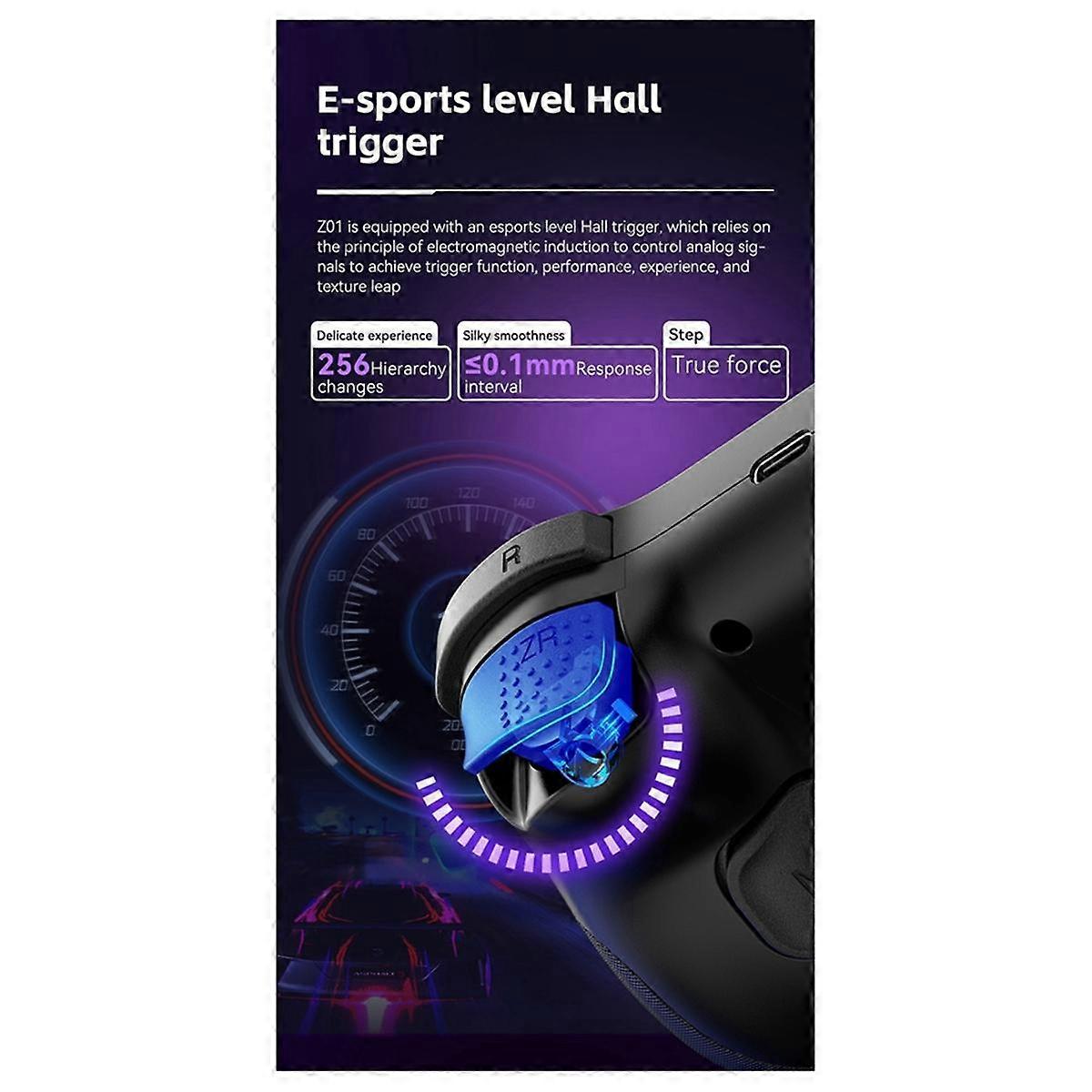 Z01 Motorcycle Game Bluetooth Controller is Suitable for Android Switch Computer IOS Motorcycle Dual Vibration-Black