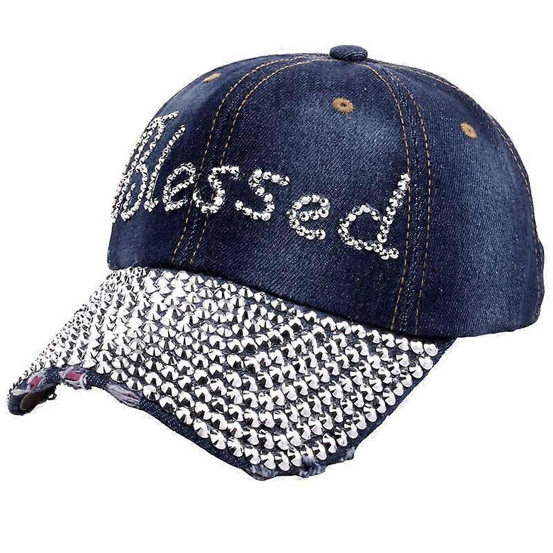 Hat Diamond Rhinestone Denim Baseball Cap djustable Snapback Hat Gorra
