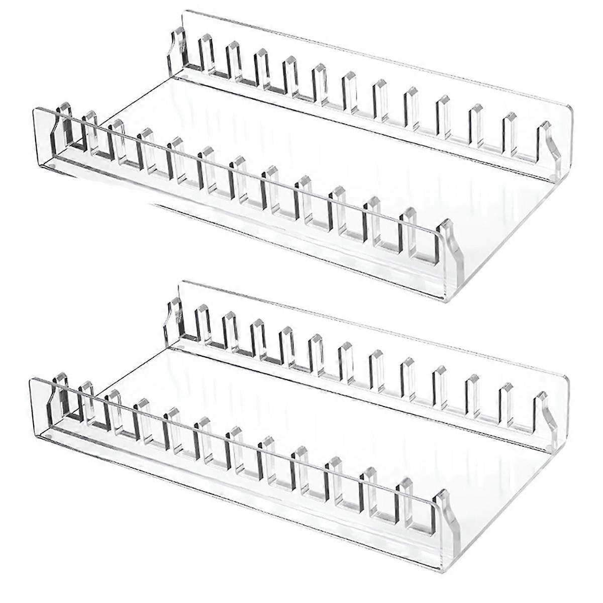 CD Holder 2 Pack, Clear Acrylic CD Organizers, CD Display Rack Holds for Media Shelf Storage and Organization