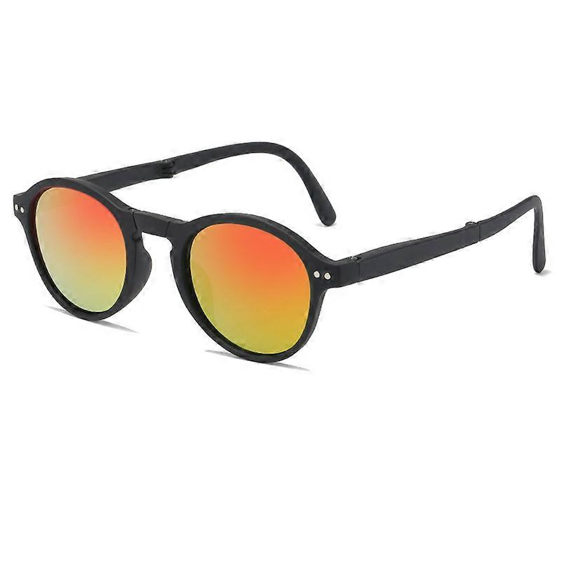 Oulylan New Adult Round Sunglasses 2022 Trending Product Black UV400 Classic Foldable Eyewear AdultRetro Mirror Red Sun Glasses