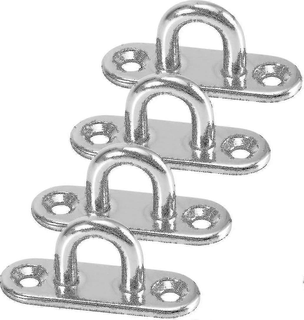 4stk skruevægkrog U-formet skruekrog i rustfrit stål øjeplade i rustfrit stål