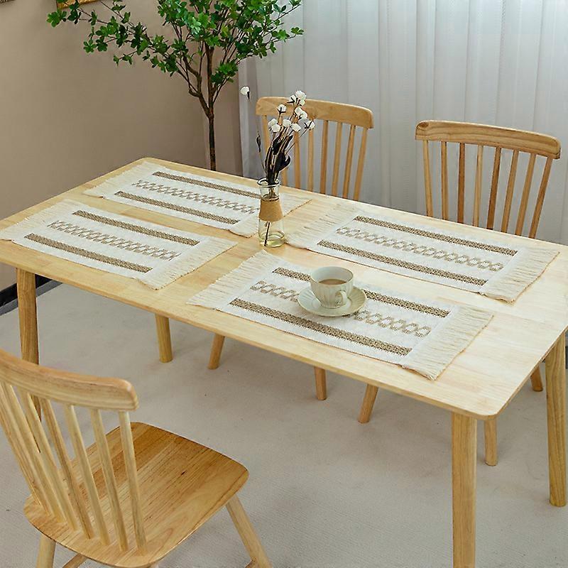 Set of 4, 50 * 30cm Bohemian style, Placemats in braided polypropylene and Cotton Placemat