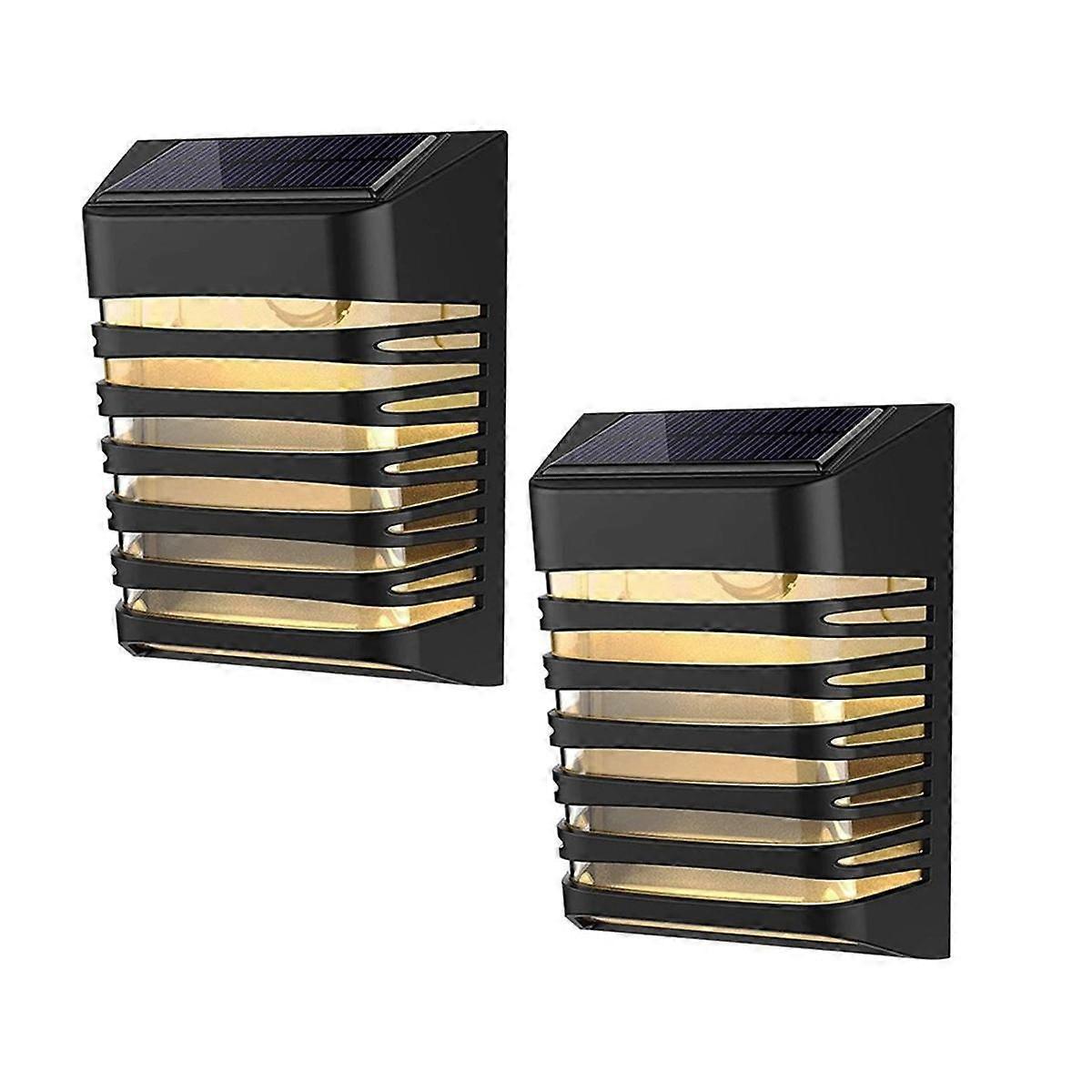 2PCSソーラー屋外ライトセキュリティフラッドライトIP54屋外ソーラーパワーライト夕暮れから夜明けまで、ウォールソーラーライト