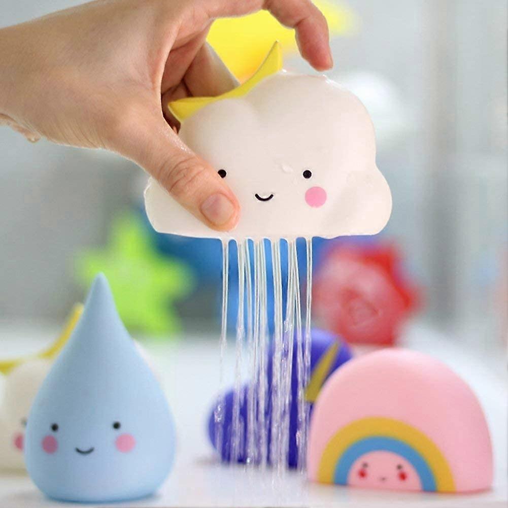 Glossy Kids Watering Bath Toys 4-Pack (Rain, Cloud, Rainbow, Thundercloud)