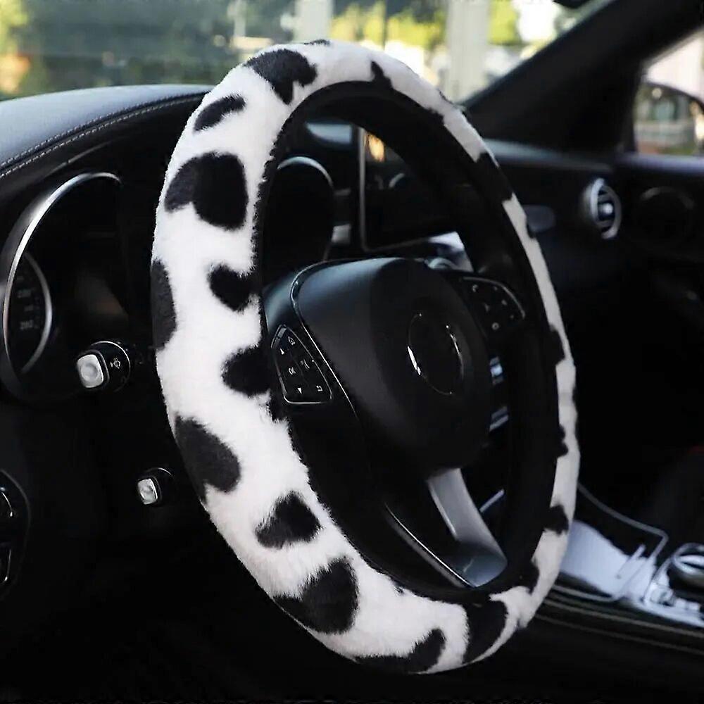 Love Plush Warm Comfort Car Accessories without Inner Ring Steering Wheel Cover Suitable for 14.5-15inch
