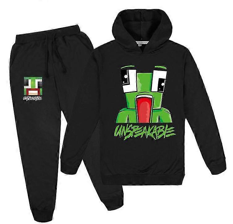 Obeskrivlig medelålders pojkar och flickor Hoodie Tröja + Byxor Set-1