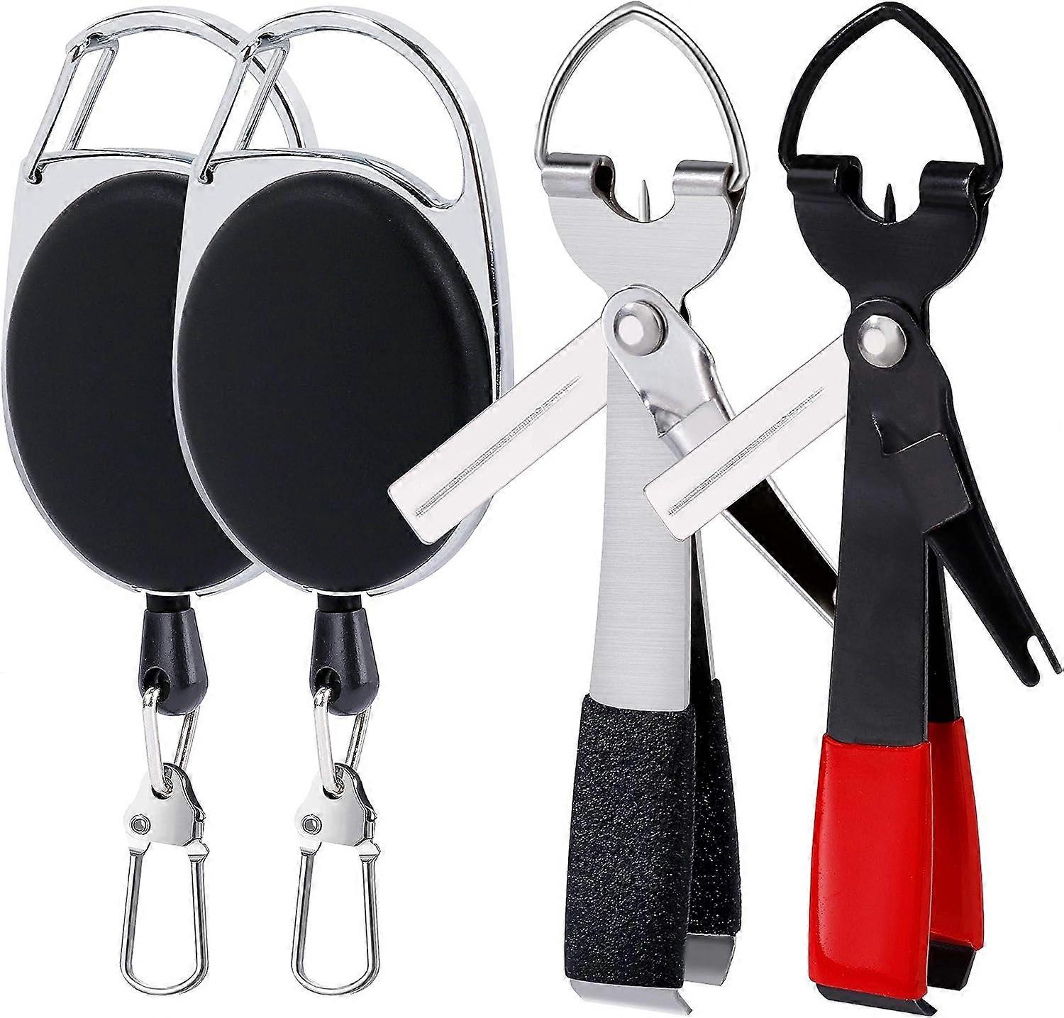 Fly Fishing Knot Tools Combo - Zinger Retractor with 4-in-1 Quick Tying Multifunctional Line Trimmer Clipper Nipper (2pcs)