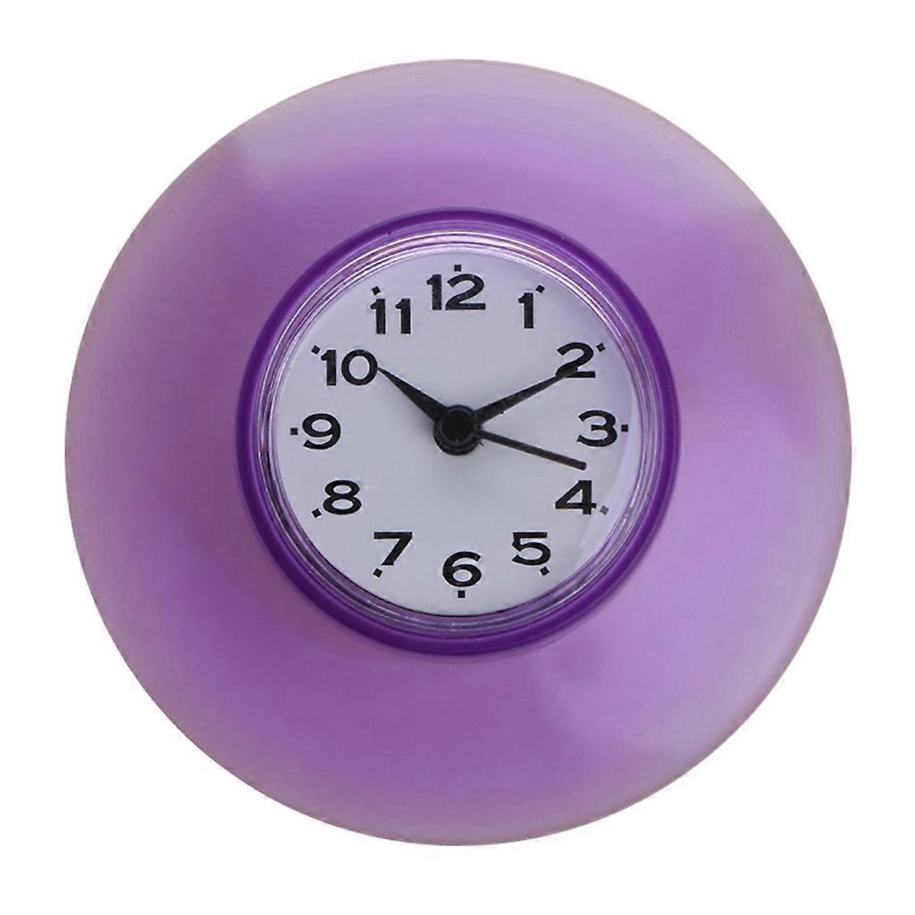 Silicone Bathroom Kitchen Shower Suction Wall Clock Water-Resistant Timer Glass