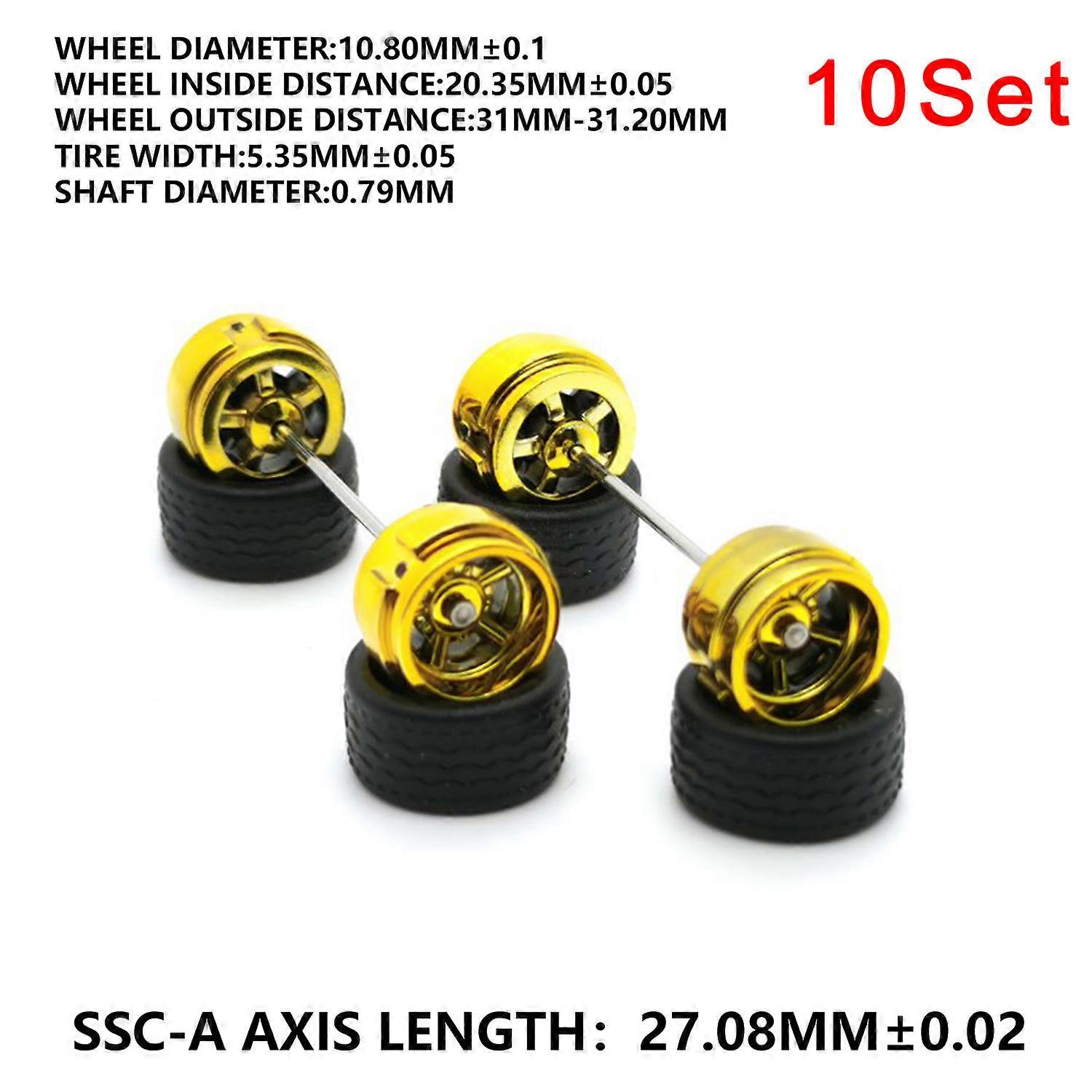 10 Set Model Car 1/64 10.8mm+12.8mm Wheels ABS For Hot Wheel With Rubber Tire Basic Model Car 1:64 Modified Parts Toy Vehicle