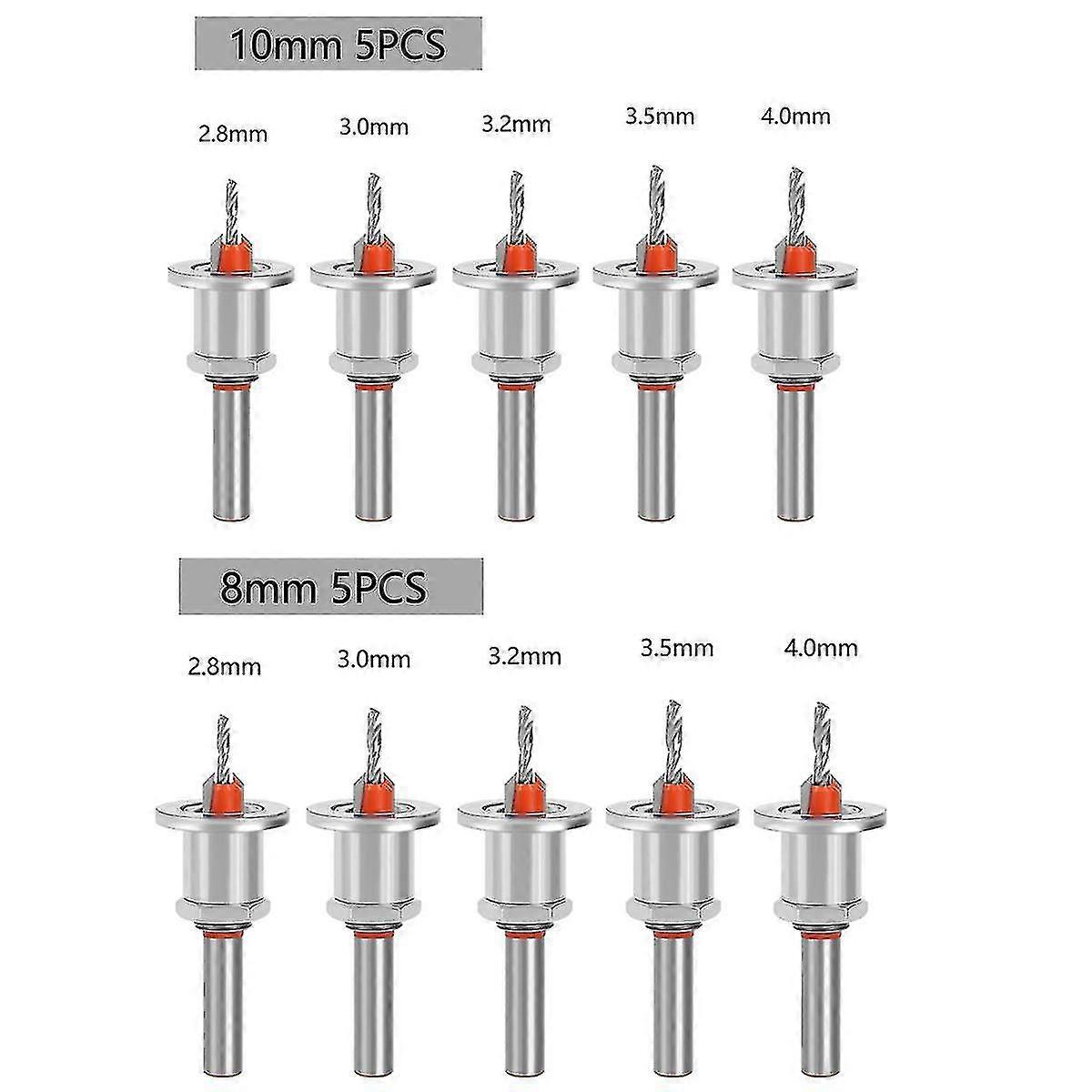 5pc 8mm Hss Countersink Woodworking Router Bit Set Milling Cutter Screw Extractor Demolition Wood C
