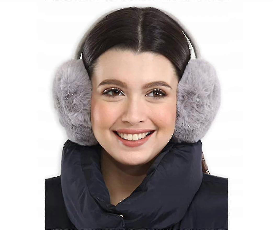 Dames Hiver Chaud Molleton Doux Cache-oreilles (gris)