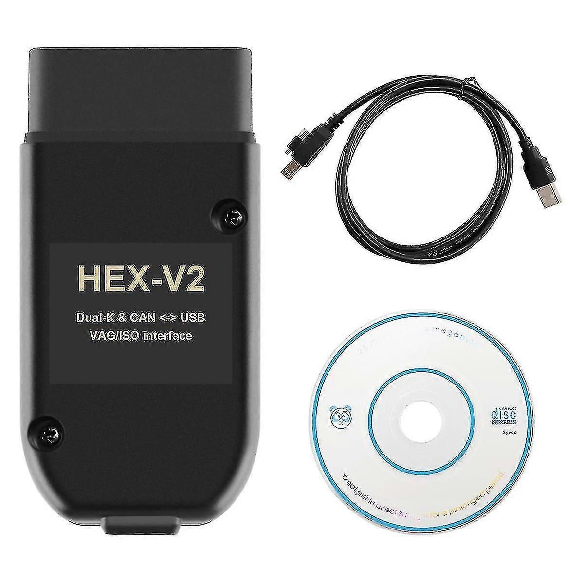 For VAG COM 22.3 OBD2 Scanner HEX V2 USB For Golf A6 Skoda Seat Unlimited VINs ATMEGA162+16V8+FT232RQ Edition