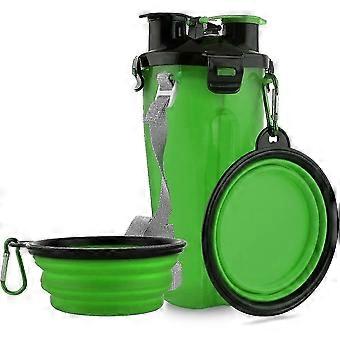 Dog Travel Water Bottle Collapsible Bowls, 2 In 1 Pet Food Container With Collapse Bowls, Outdoor Portable Water Bowls For Walking, Traveling, Camping