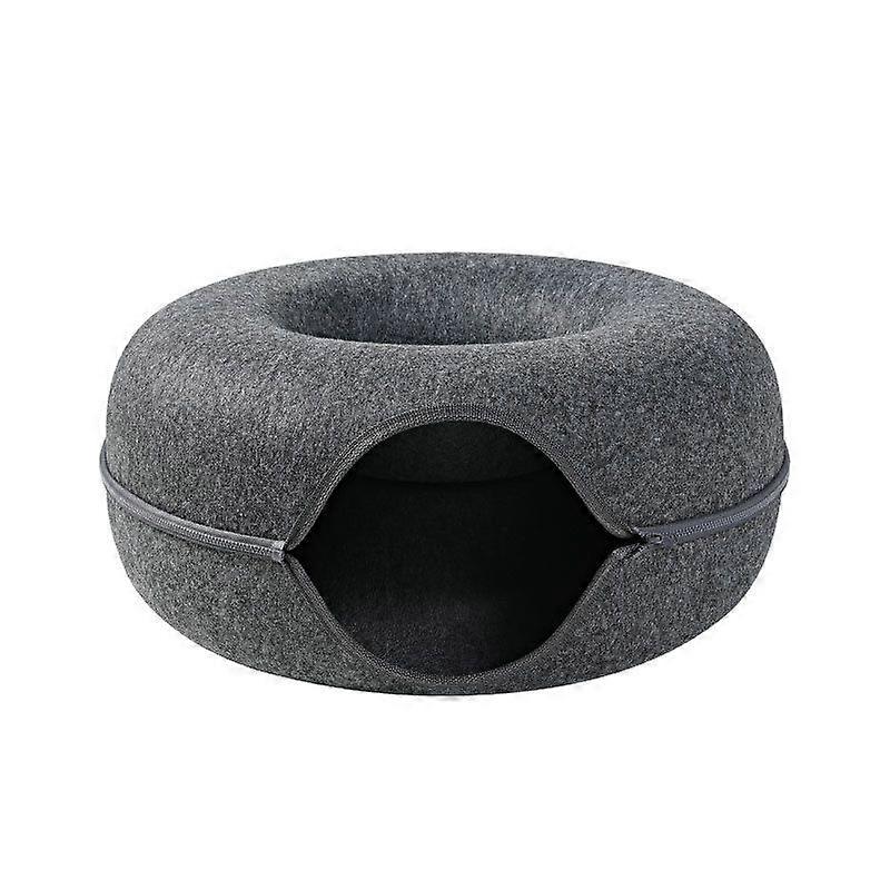 Cat nest Round woolen felt pet nest Cat tunnel nest grey felt cat nest