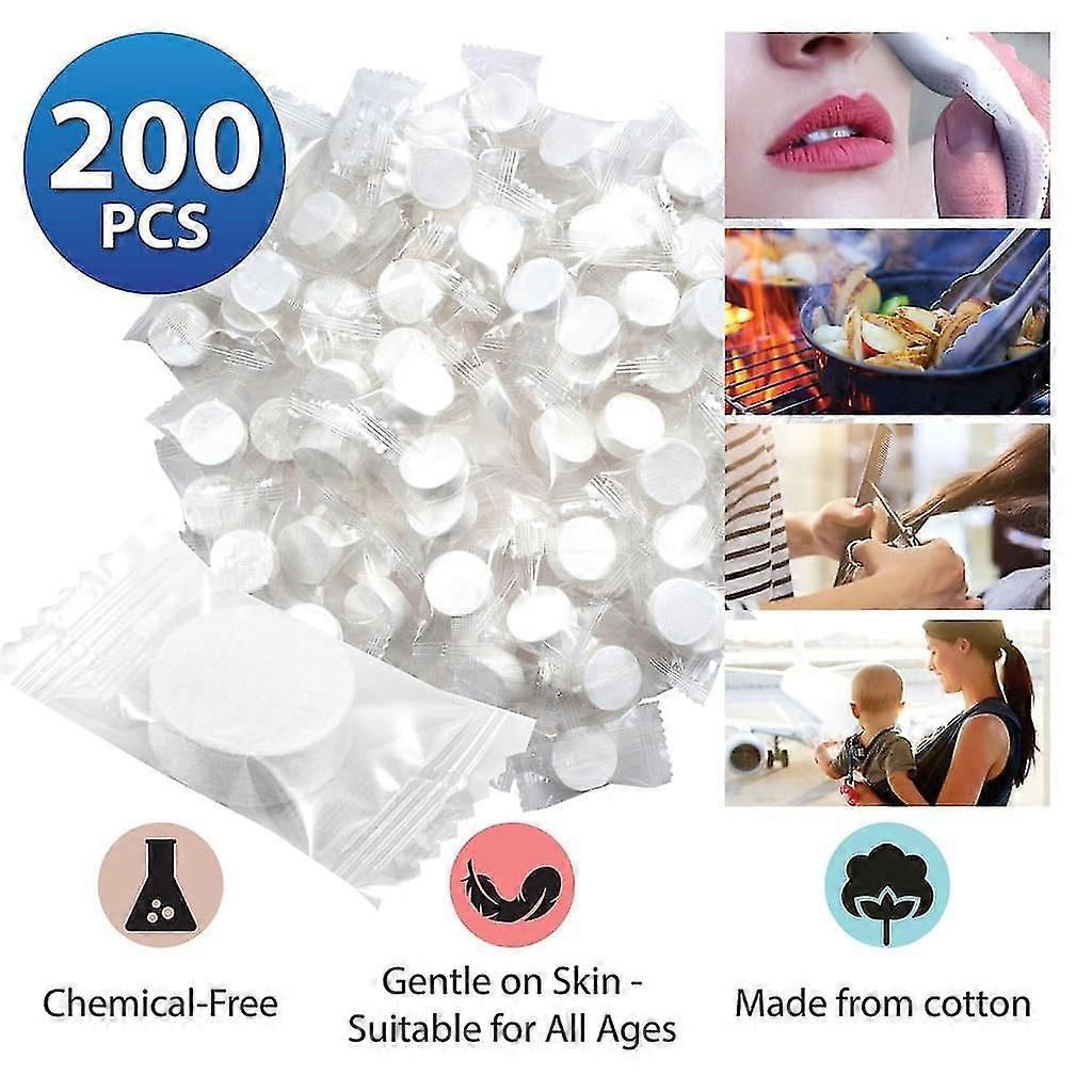 200 Pieces Compressed Towel Disposable Drying Towels In The Form Of Tablets Space-saving Pressed Towel Towel Pills Mini Magic Towel For On The Go, Vac
