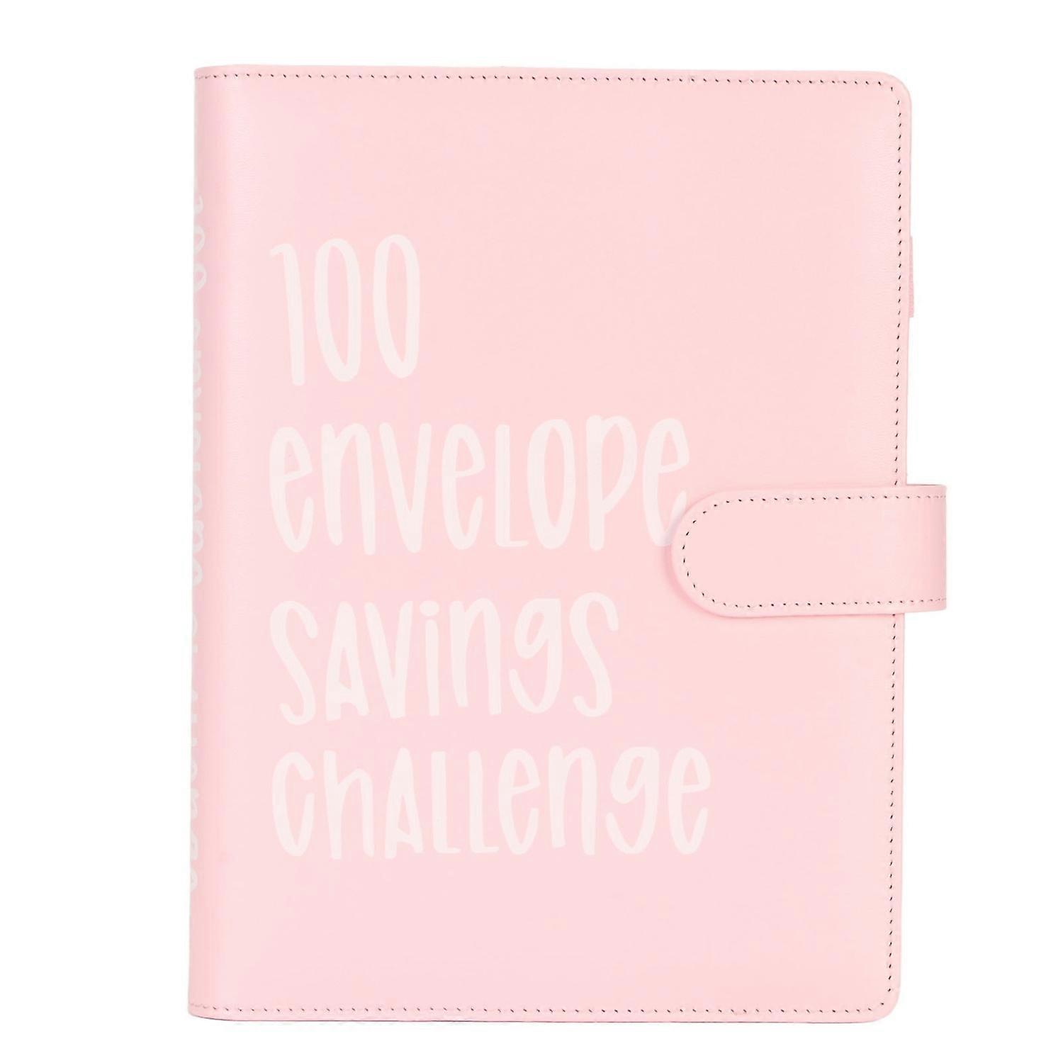 100 Envelopes Challenge Binder Waterproof A5 Money Saving Budget Binder with Cash Envelopes Roseate