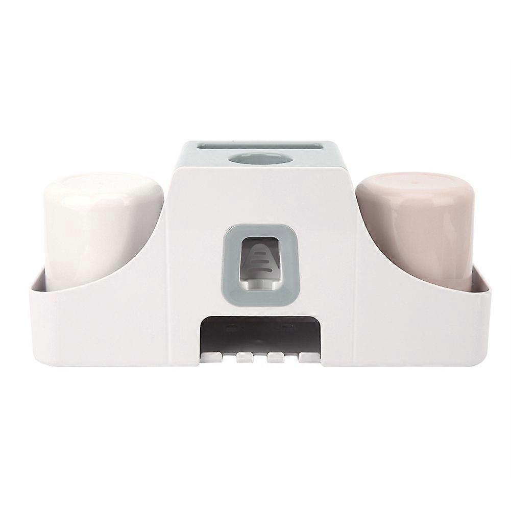 No Drilling Wall-mounted Toothpaste Toothbrush Rinsing Cup Organizer Auto Squeezer