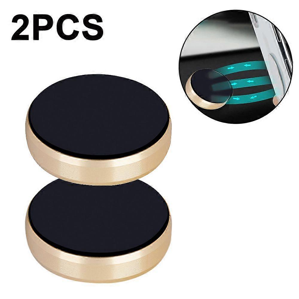 2pcs Car Desktop Magnet Phone Holder - Round Gold