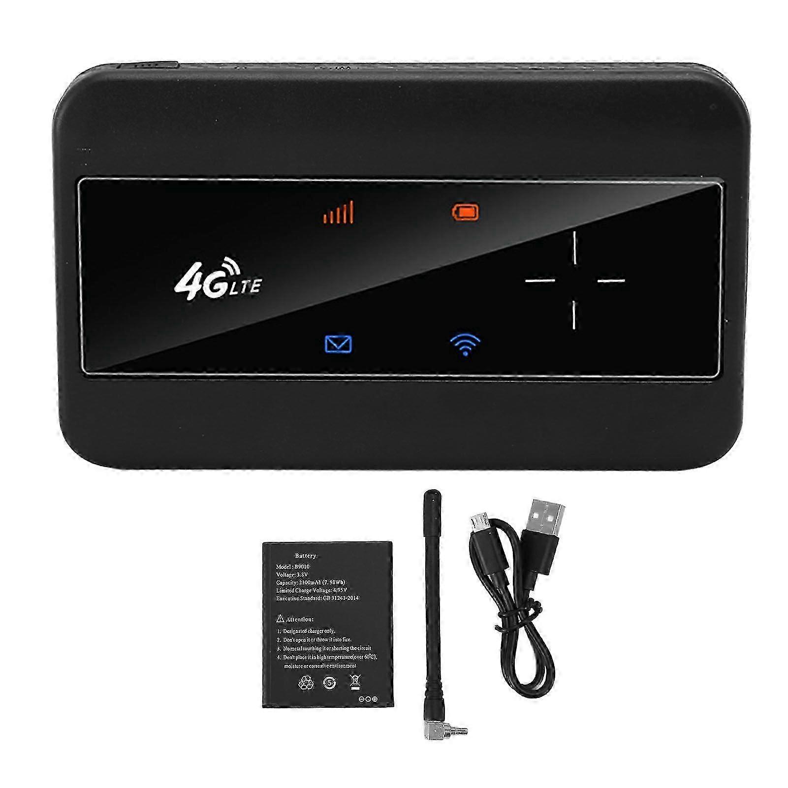 4G LTE MIFI Router with Antenna 10 Users Sharing 150MBPS Plug in Card Mobile WiFi Hotspot Wireless Network Router for Europe Asia Black