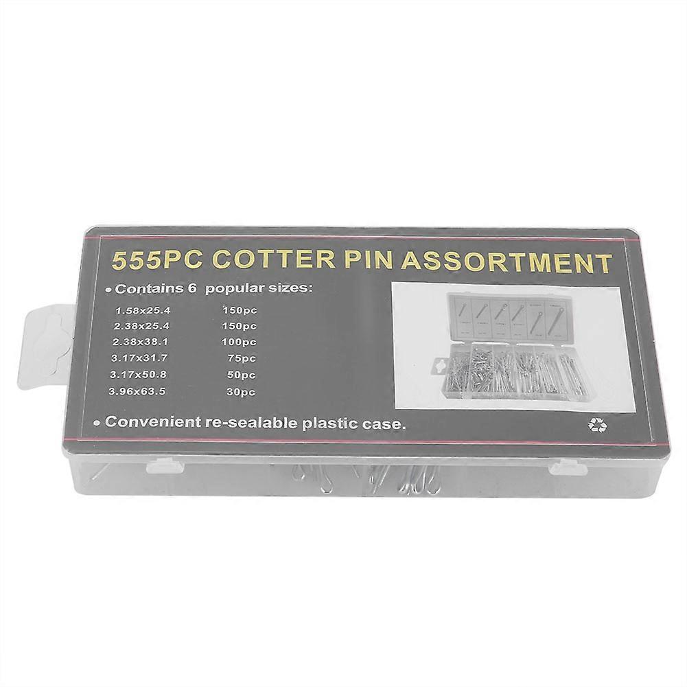 555Pcs Cotter Pin Split Pin Assortment with Plastic Case
